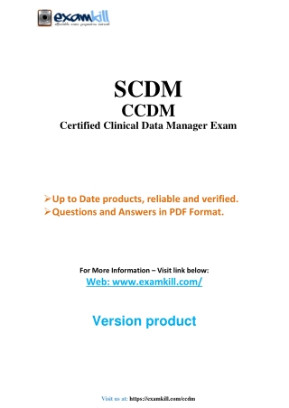 CCDM - Practice Test Question Answer PDF