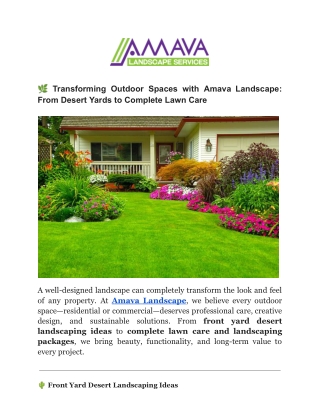 Transforming Outdoor Spaces with Amava Landscape_ From Desert Yards to Complete Lawn Care
