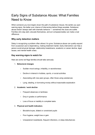 Early Signs of Substance Abuse_ What Families Need to Know