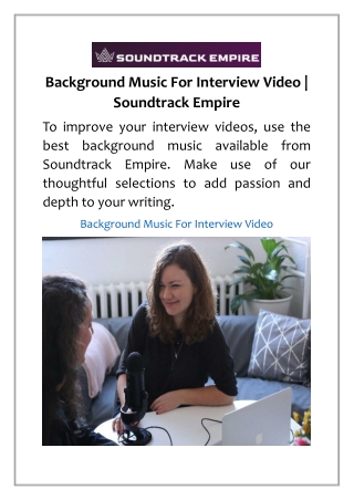Background Music For Interview Video | Soundtrack Empire