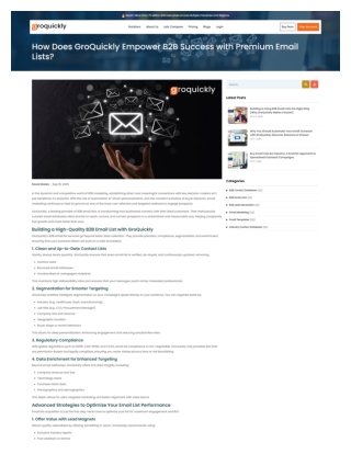 How Does GroQuickly Empower B2B Success with Premium Email Lists