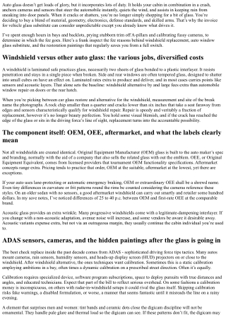 Cost Factors in Auto Glass Replacement Explained