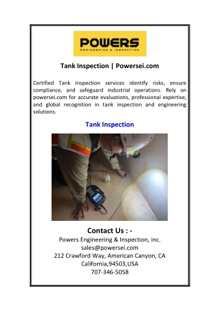 Tank Inspection  Powersei.com