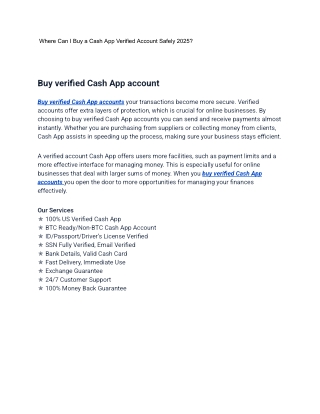 _Where Can I Buy a Cash App Verified Account Safely 2025_