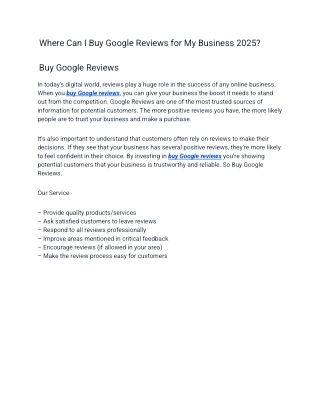 _Where Can I Buy Google Reviews for My Business 2025_