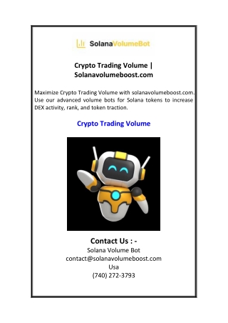 Crypto Trading Volume  Solanavolumeboost.com
