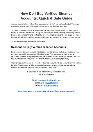 How Do I Buy Verified Binance Accounts_ Quick & Safe Guide