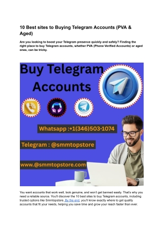 10 Best sites to Buying Telegram Accounts (PVA & Aged)