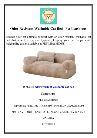 Odor Resistant Washable Cat Bed  Pet Leashious
