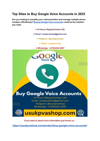 Top Sites to Buy Google Voice Accounts in 2025