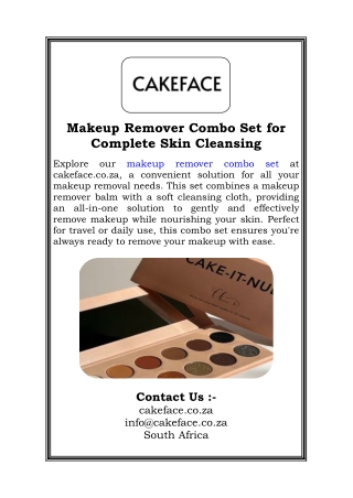 Makeup Remover Combo Set for Complete Skin Cleansing