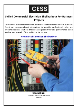Skilled Commercial Electrician Shellharbour For Business Projects