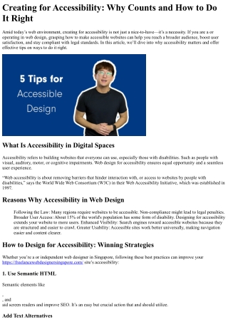 Build Usable and Accessible Websites with Freelance Experts