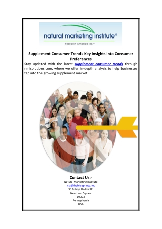Supplement Consumer Trends Key Insights into Consumer Preferences
