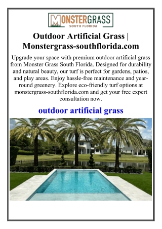 Outdoor Artificial Grass | Monstergrass-southflorida.com