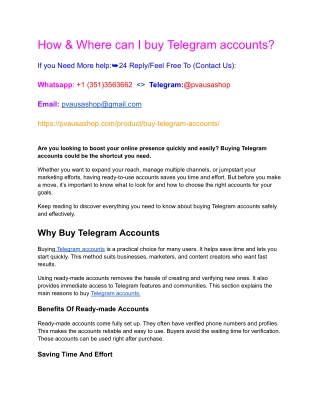 How & Where can I buy Telegram accounts