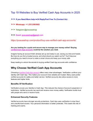 Top 19 Websites to Buy Verified Cash App Accounts in 2025