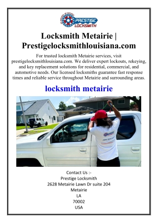 Locksmith Metairie | Prestigelocksmithlouisiana.com