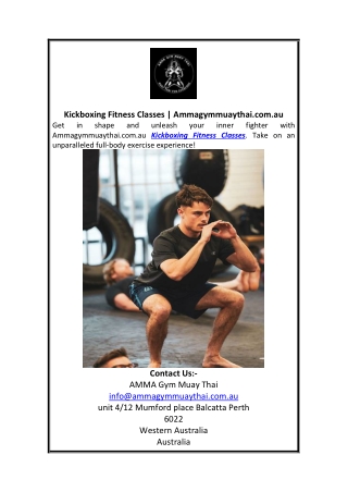 Kickboxing Fitness Classes  Ammagymmuaythai.com.au