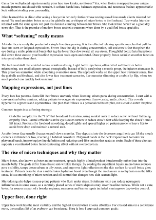 Softened Expressions: Botox for a Kinder, Fresher Look