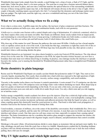 The Science Behind Windshield Chip Repair Resin