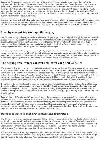 Preparing Your Home for Plastic Surgery Healing