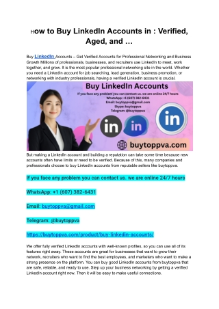 How to Buy LinkedIn Accounts in _ Verified, Aged, and …