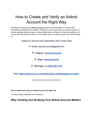 How to Create and Verify an Airbnb Account the Right Way