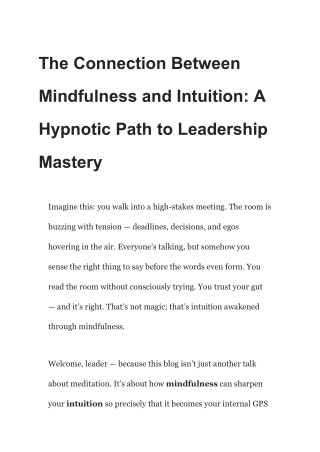Mindfulness & Meditation Mastery: Your Path to Inner Peace and Professional Grow