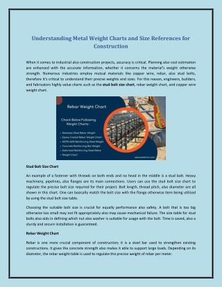 Understanding Metal Weight Charts and Size References for Construction