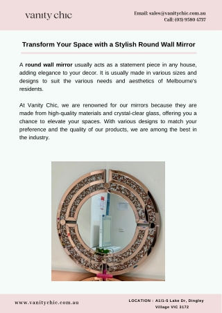 Transform Your Space with a Stylish Round Wall Mirror