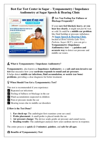 Best Ear Test Center in Sagar – Speech & Hearing Clinic
