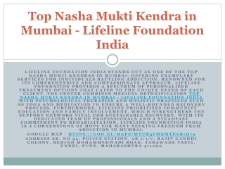 Trusted Nasha Mukti Kendra in Mumbai - Lifeline Foundation