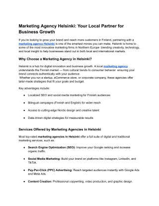Marketing Agency Helsinki_ Your Local Partner for Business Growth