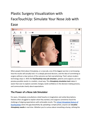 Plastic Surgery Visualization with FaceTouchUp_ Simulate Your Nose Job with Ease