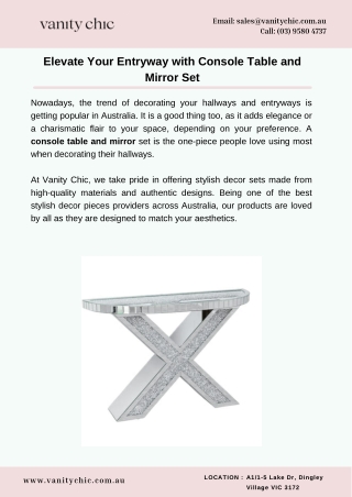 Elevate Your Entryway with Console Table and Mirror Set