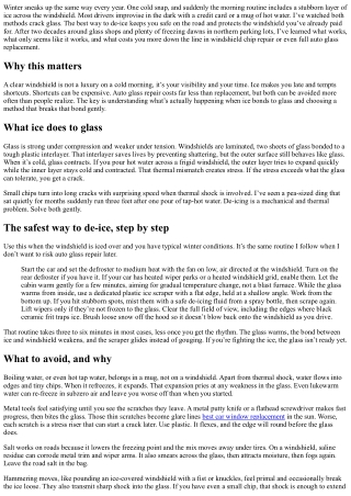 De-icing Your Windshield Without Damaging the Glass