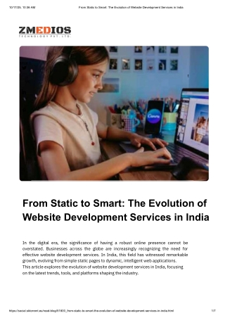 From Static to Smart: The Evolution of Website Development Services in India