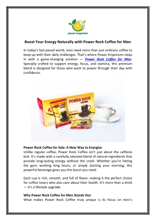 Power Rock Coffee for Men – Strength & Energy | poweremporium.co.za