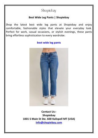 Best Wide Leg Pants | Shopiebay