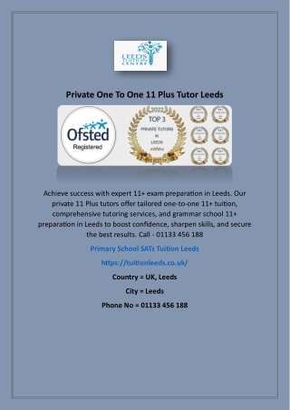 Affordable English Tuition Services Leeds