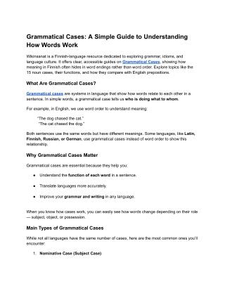 Grammatical Cases_ A Simple Guide to Understanding How Words Work