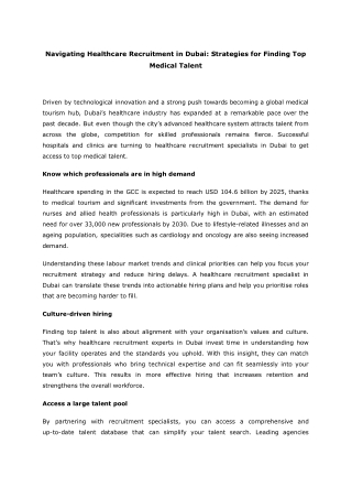 Navigating Healthcare Recruitment in Dubai_ Strategies for Finding Top Medical Talent