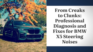 From Creaks to Clunks Professional Diagnosis and Fixes for BMW X5 Steering Noises