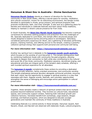 Hanuman & Shani Dev in Australia - Divine Sanctuaries