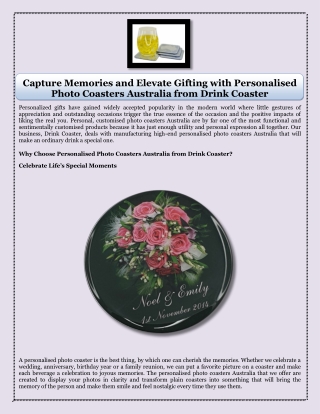 Capture Memories and Elevate Gifting with Personalised Photo Coasters Australia from Drink Coaster