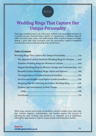 Wedding Rings That Capture Her Unique Personality