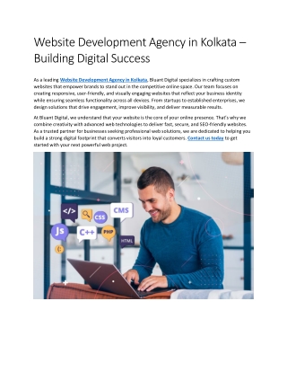 Website Development Agency in Kolkata – Building Digital Success