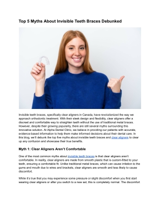Top 5 Myths About Invisible Teeth Braces Debunked - AlphaDentalClinic