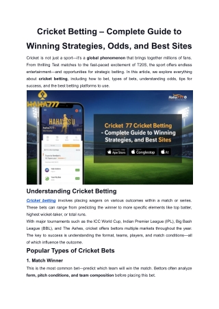 Cricket Betting – Complete Guide to Winning Strategies, Odds, and Best Sites